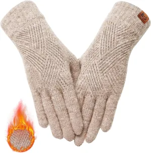 REACH STAR Winter Gloves for Women Touch Screen Elastic Thermal Knit Lining Warm Gloves for Cold Weather