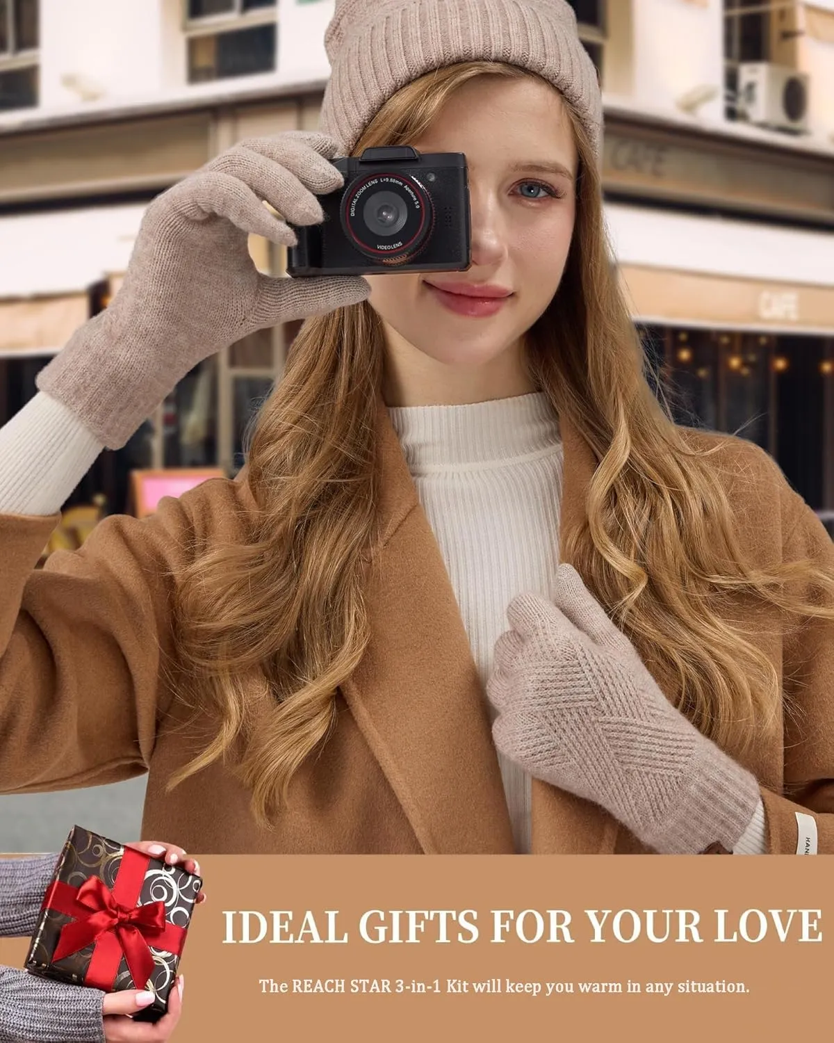 REACH STAR Winter Gloves for Women Touch Screen Elastic Thermal Knit Lining Warm Gloves for Cold Weather