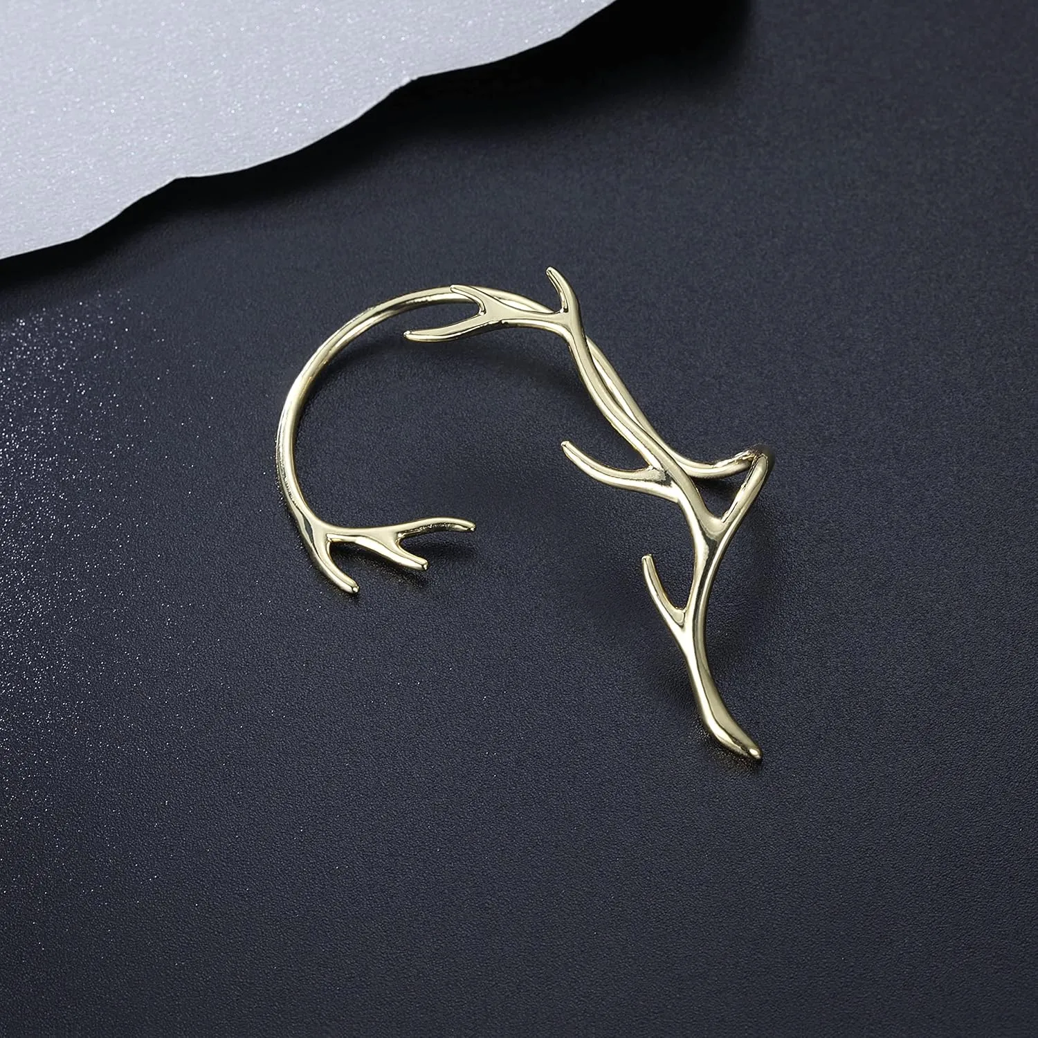 Reffeer Platinum Plated Copper Cartilage Cuff Earring Non Piercing Wraps for Women Clip Ons Earring Climber