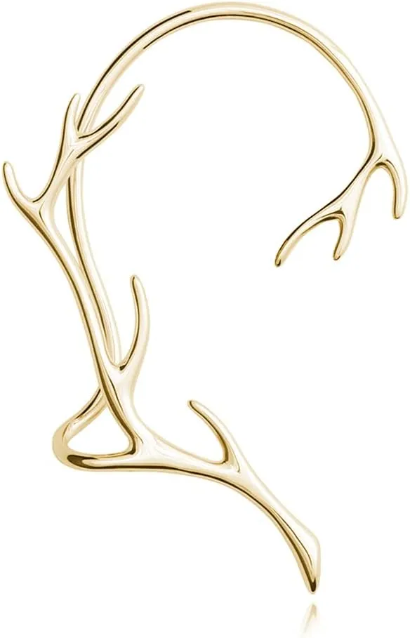 Reffeer Platinum Plated Copper Cartilage Cuff Earring Non Piercing Wraps for Women Clip Ons Earring Climber