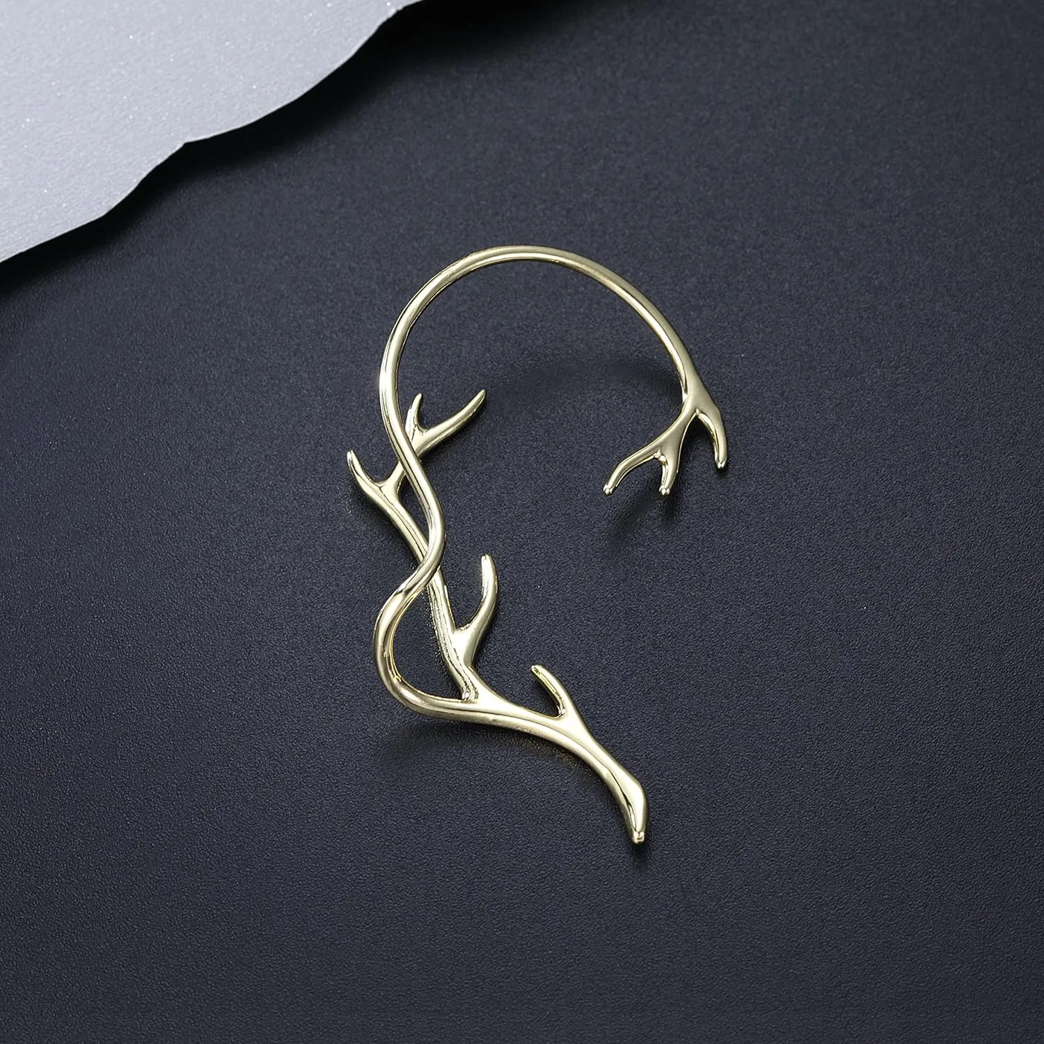 Reffeer Platinum Plated Copper Cartilage Cuff Earring Non Piercing Wraps for Women Clip Ons Earring Climber