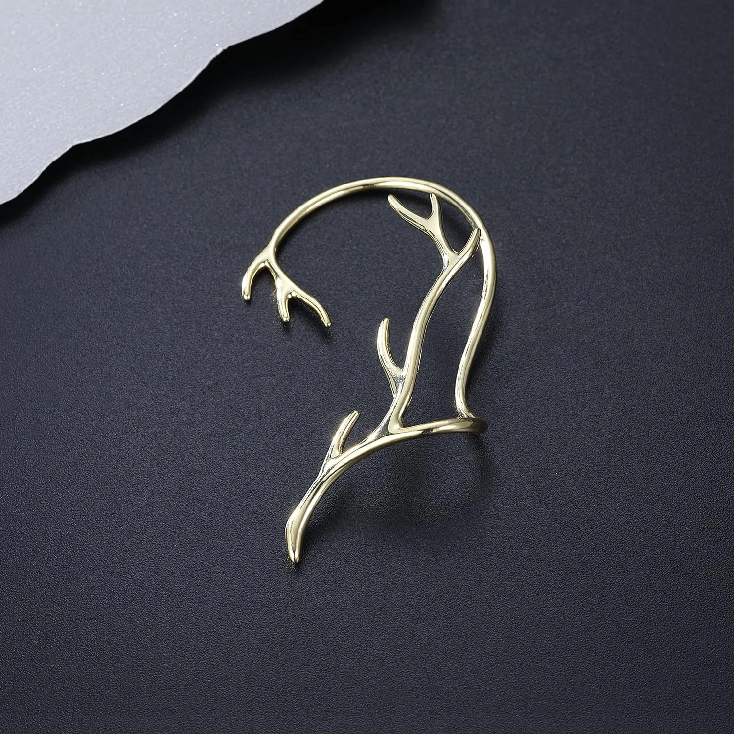 Reffeer Platinum Plated Copper Cartilage Cuff Earring Non Piercing Wraps for Women Clip Ons Earring Climber