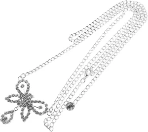 Rhinestone Pearl Belt for Wedding Elegant Butterfly Pendant Belt for Women's Evening Gowns