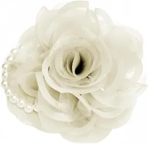 Rose Flower Brooches for Women Fabric Pearl Lapel Pins Big Camellia Flowers Brooch Pin Wedding Party Dance Elegant Dress Accessories for Clothes Fashion Jewelry for Banquet Ceremony 90mm