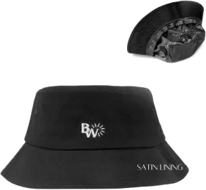 Satin-Lined Cotton Bucket Hat: Stylish Sun Protection Satin Lined Bucket Hat for Women Outdoor Adventures