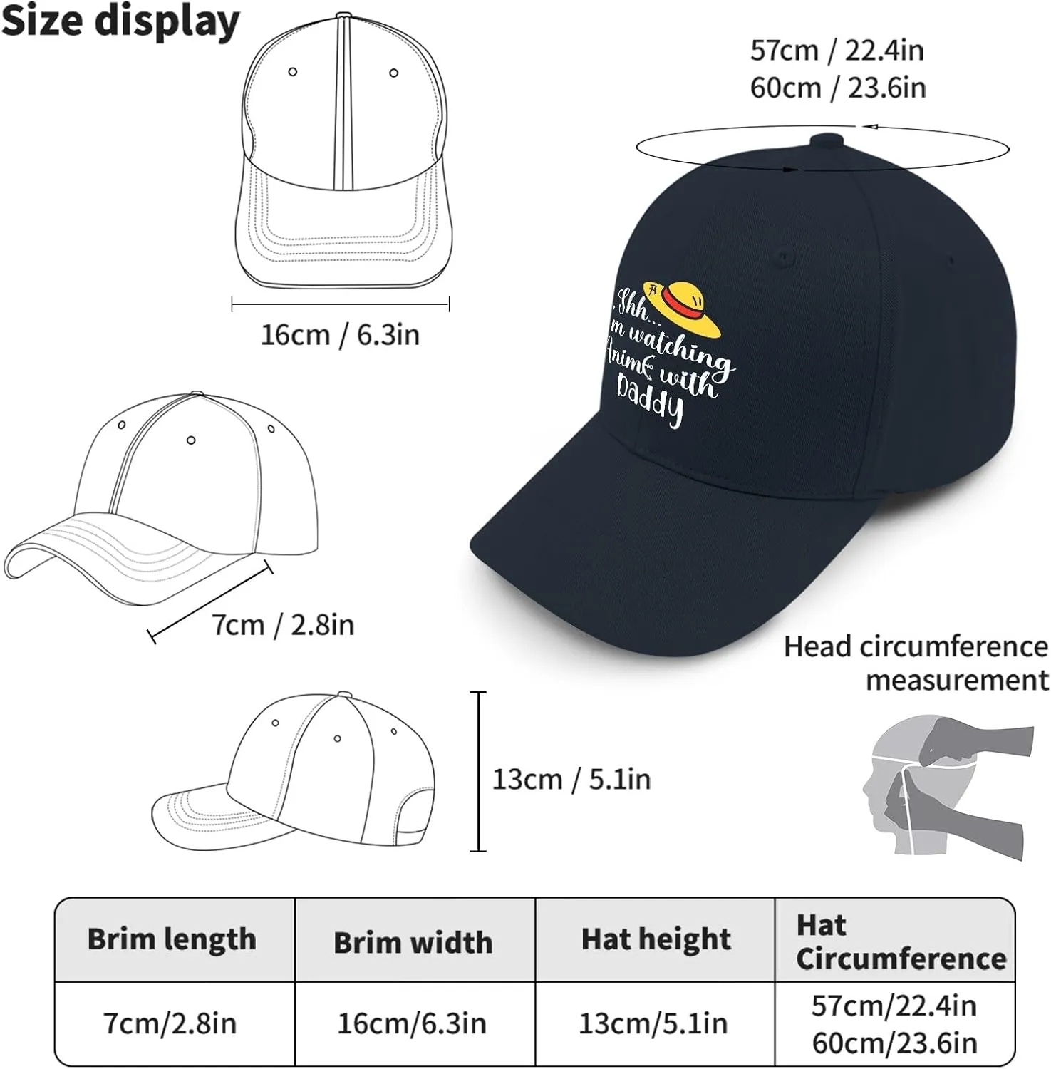 Shh Im Watching Anime with Daddy First Fathers Day Hat for Women Baseball Cap Classic Washed Dad