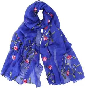 Silk Scarf For Women Scarves For Women Women Silk Scarves Hijabs Headband Scarf Scarf Women Embroidery (White, One Size)