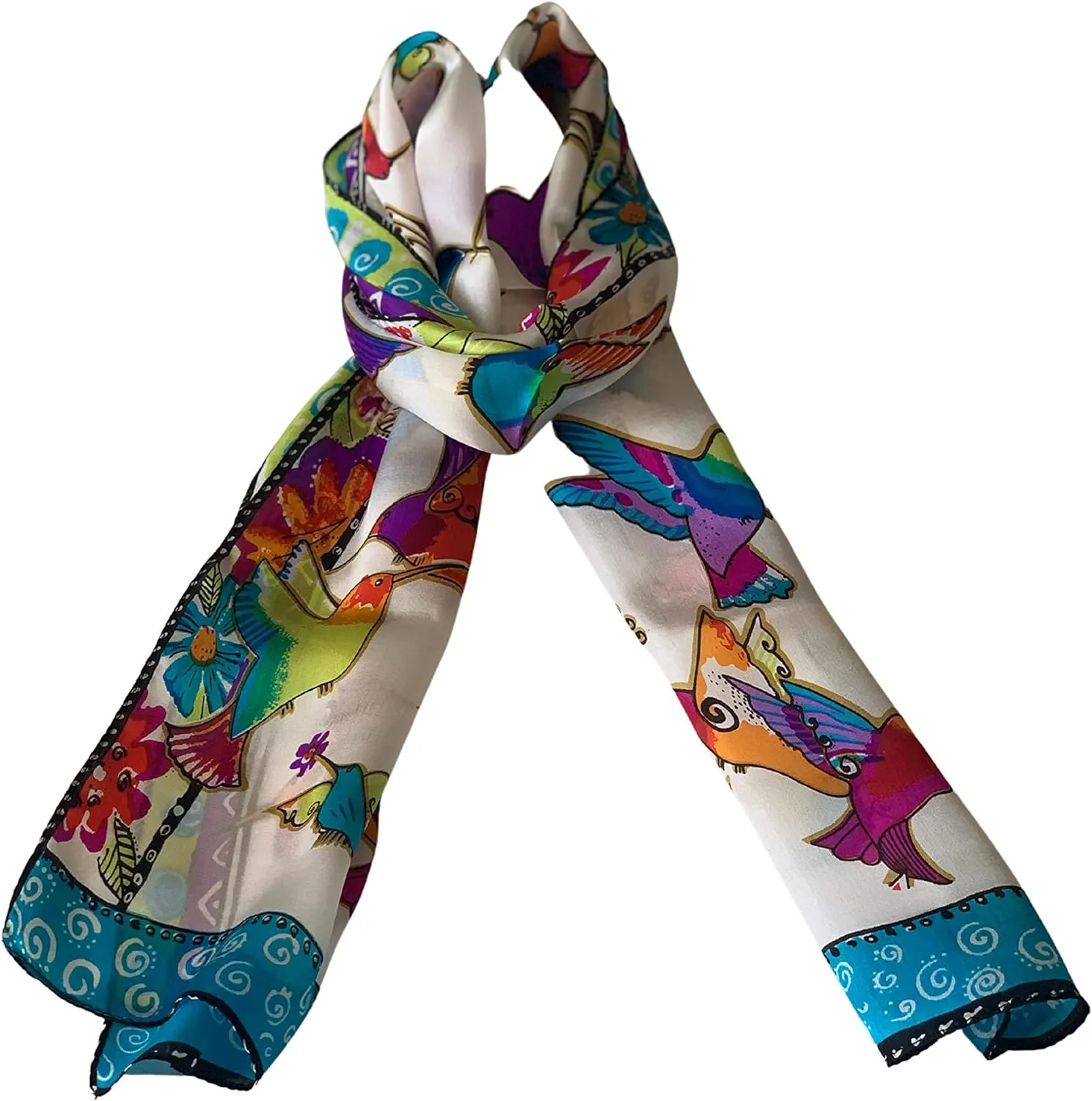 Silk Scarves Women's0 Mulberry Silk Scarves Pure Silk Long Cat Printed Scarf Head Scarf Headbands Scarves Art Print
