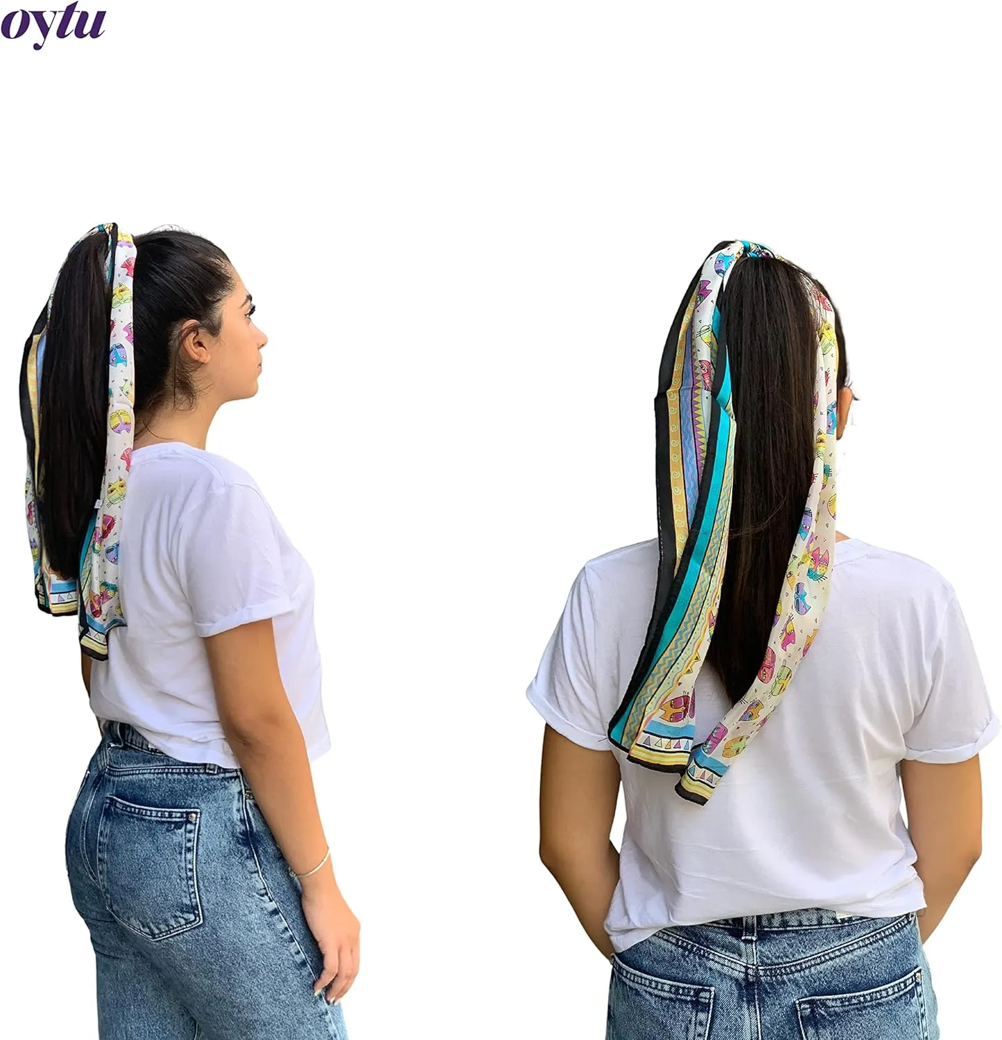 Silk Scarves Women's0 Mulberry Silk Scarves Pure Silk Long Cat Printed Scarf Head Scarf Headbands Scarves Art Print