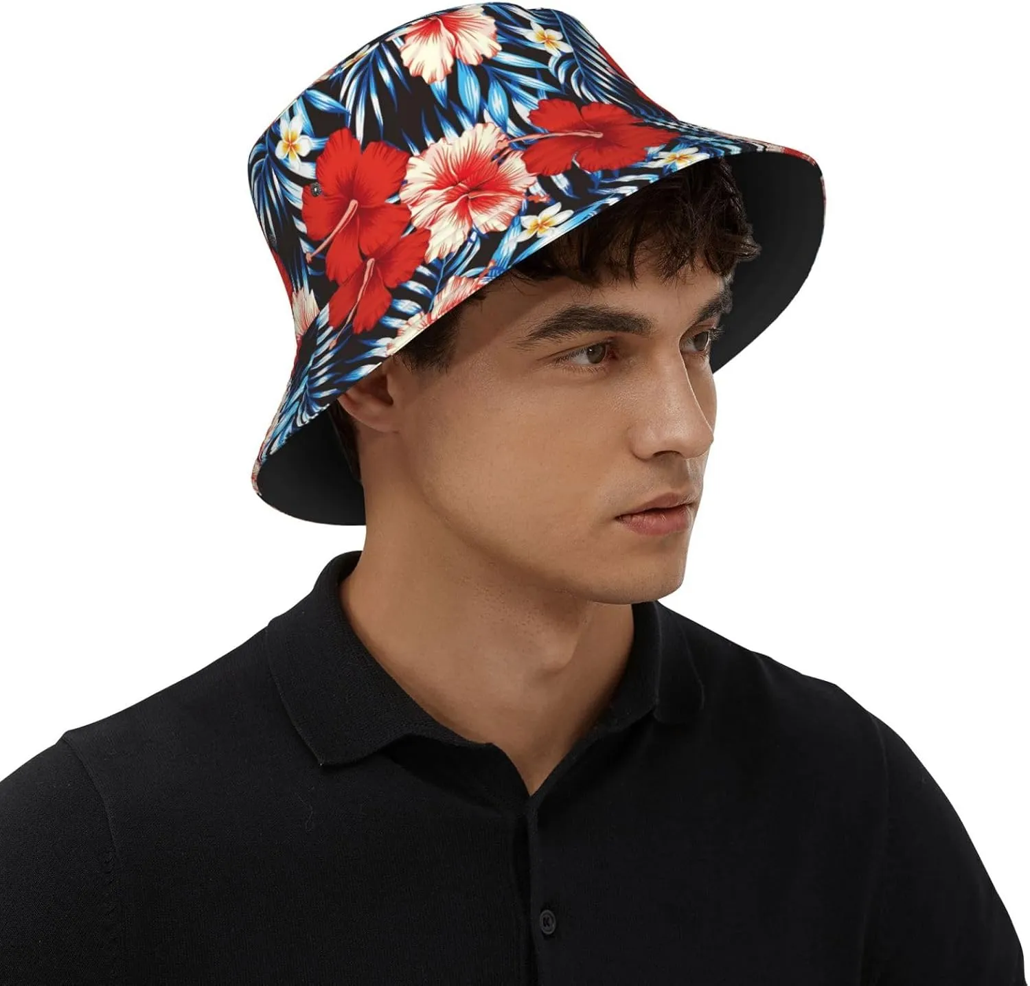 Small Daisy Green Chrysanthemum Flower Bucket Hats Fashion Sun Cap Packable Outdoor Fisherman Hat for Women and Men