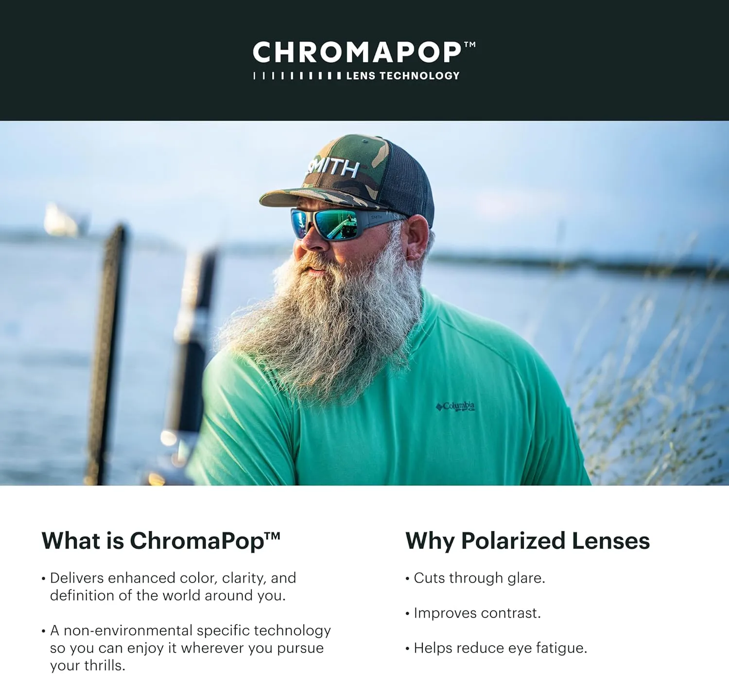SMITH Riptide Sunglasses with Chromapop Lenses - Polarized Sunglasses - for Men & Women