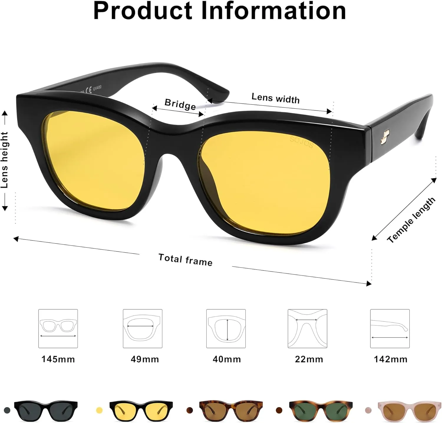 SOJOS Polarized Sunglasses womens men Trendy Small Designer Shades SJ2289