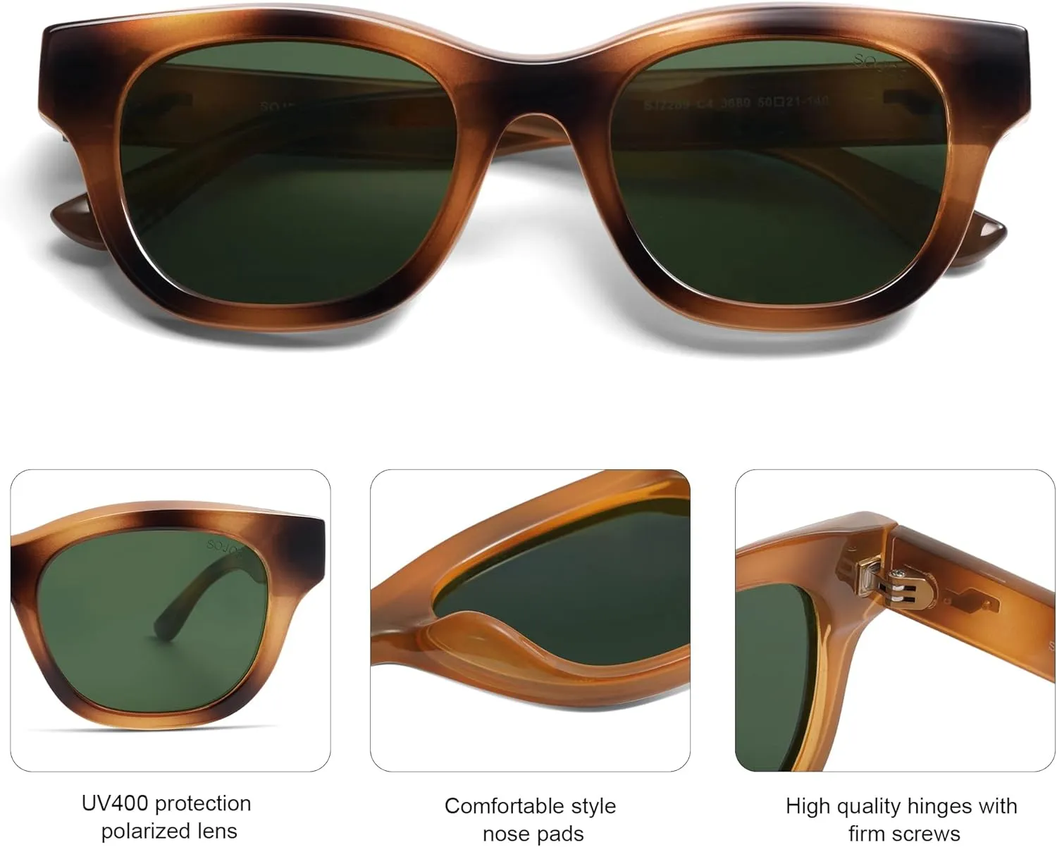SOJOS Polarized Sunglasses womens men Trendy Small Designer Shades SJ2289