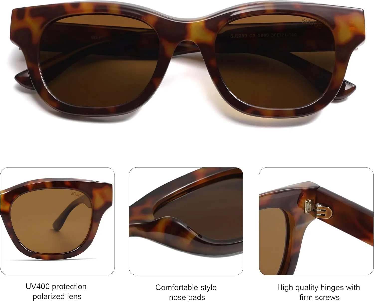 SOJOS Polarized Sunglasses womens men Trendy Small Designer Shades SJ2289