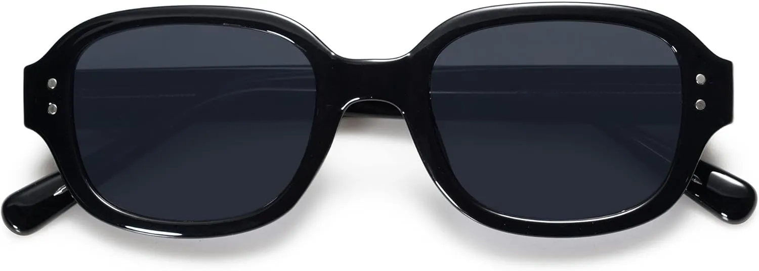 SOJOS Rectangle Sunglasses for Women Vintage Trendy Outdoor Travel Sun Glasses Square Frame SJ2218