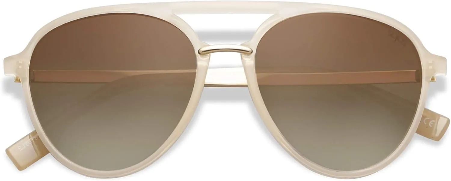 SOJOS Retro Aviator Polarized Sunglasses for Women Men Double Bridge Ladies Shades
