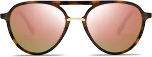 SOJOS Retro Aviator Polarized Sunglasses for Women Men Double Bridge Ladies Shades