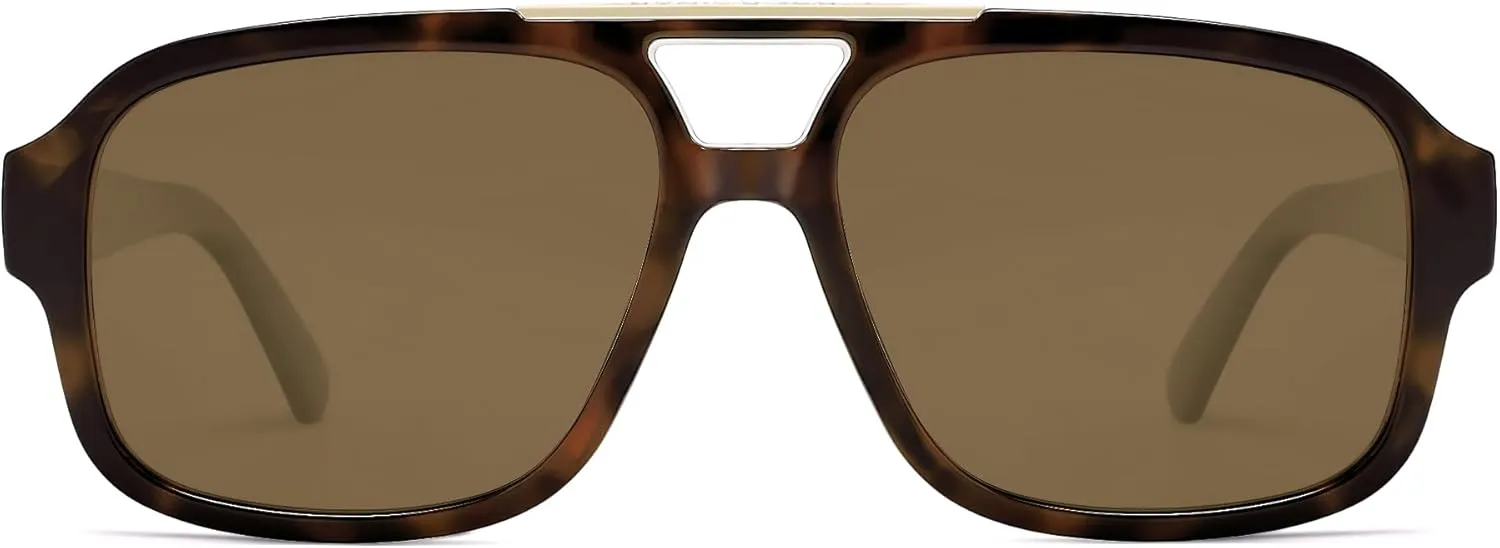 SOJOS Retro Aviator Sunglasses Womens Mens Polarized Vintage Trendy Rectangle Women Sunnies SJ2335