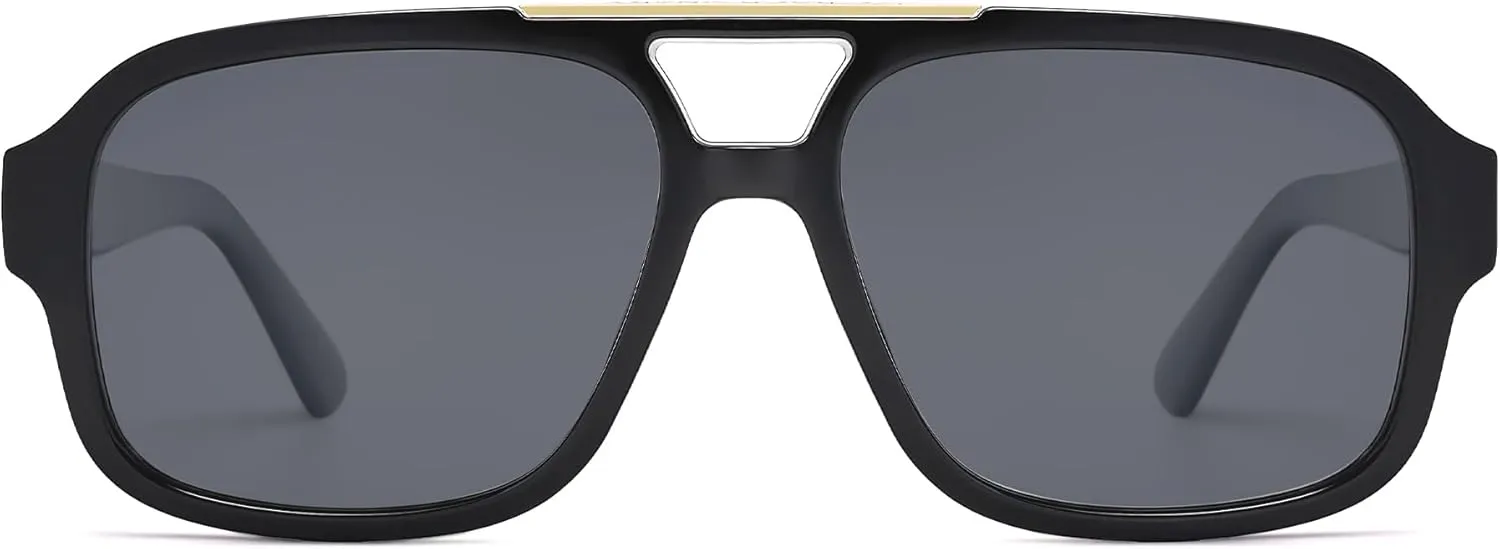 SOJOS Retro Aviator Sunglasses Womens Mens Polarized Vintage Trendy Rectangle Women Sunnies SJ2335