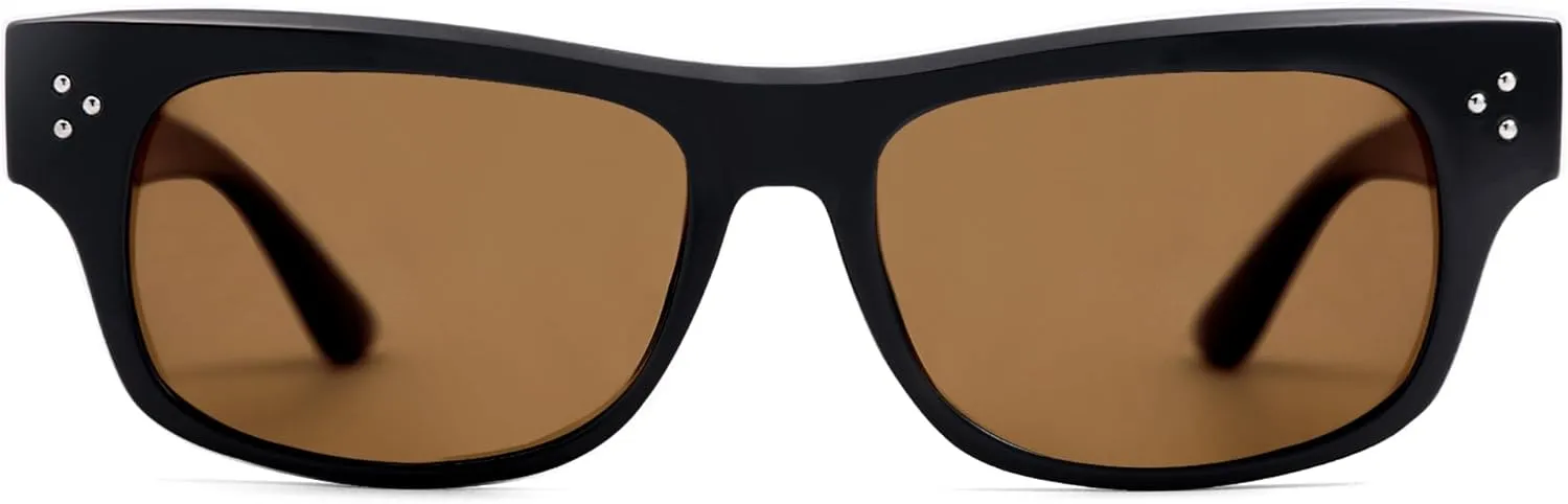 SOJOS Retro Rectangle Polarized Sunglasses for Women Men Vintage Shades UV400 Protection Sunnies SJ2338