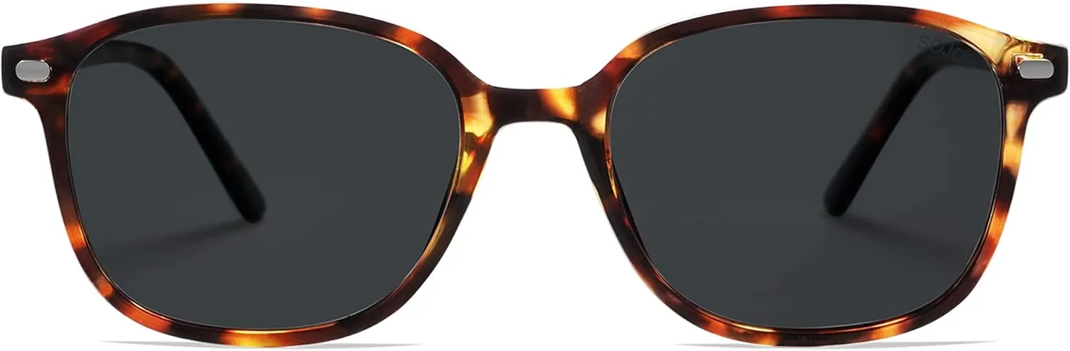 SOJOS Retro Square Polarized Sunglasses for Women Men Trendy Classic UV Protection Unisex Sunnies SJ2171
