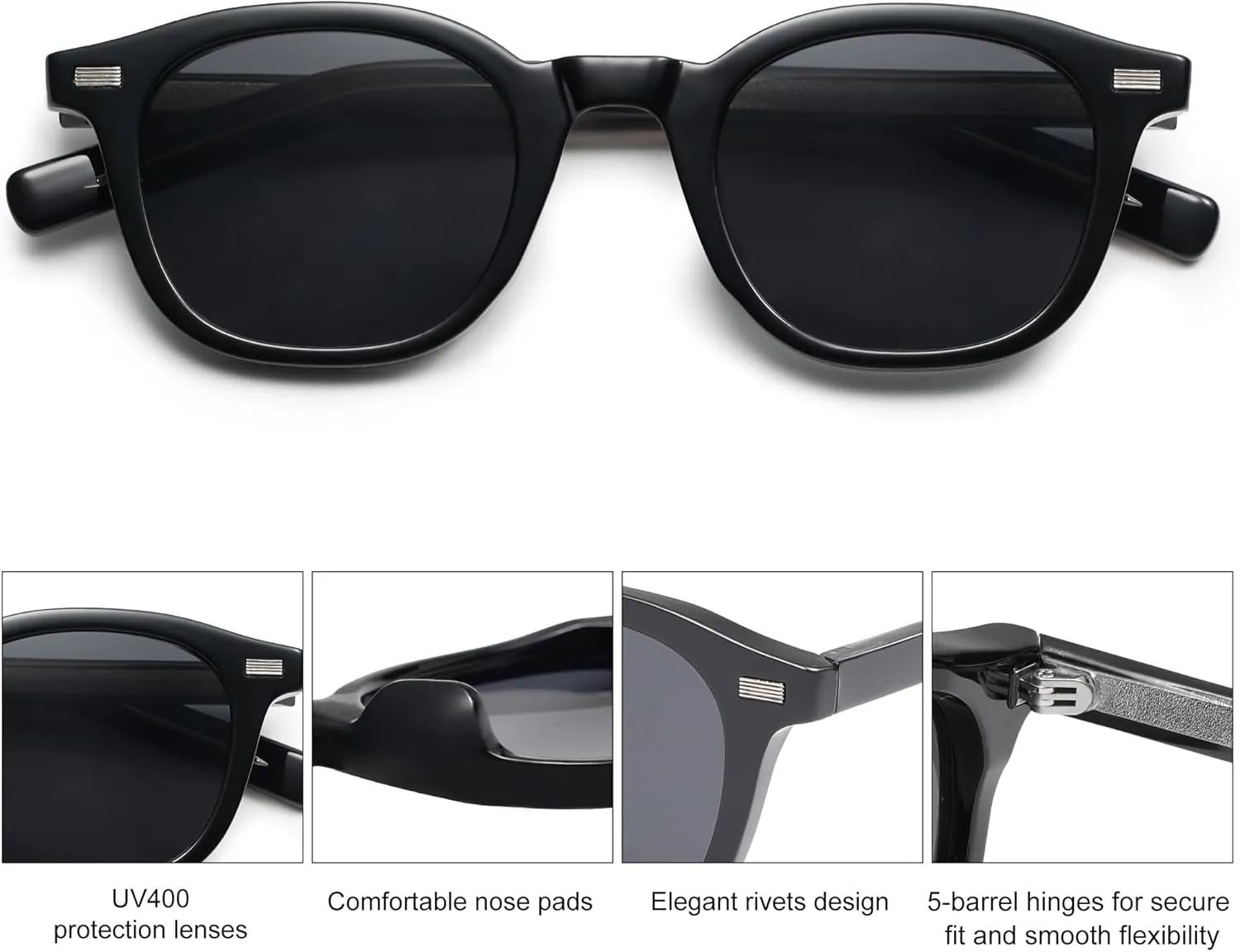 SOJOS Retro Square Sunglasses for Women Men Vintage Shades UV Protection Sunnies SJ2316
