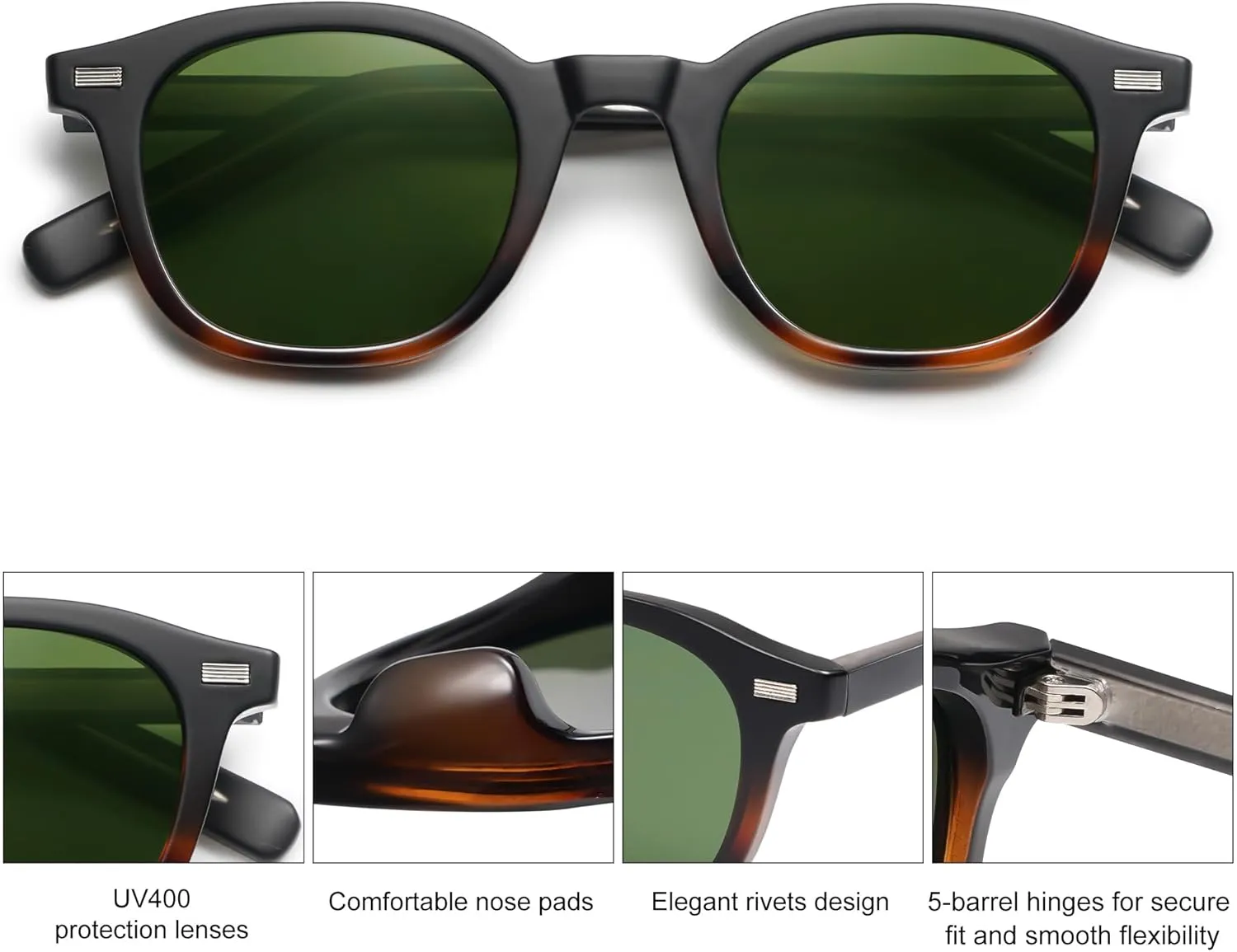 SOJOS Retro Square Sunglasses for Women Men Vintage Shades UV Protection Sunnies SJ2316