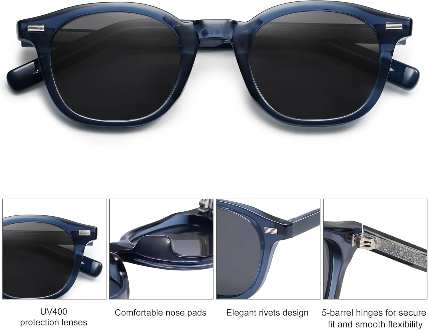 SOJOS Retro Square Sunglasses for Women Men Vintage Shades UV Protection Sunnies SJ2316