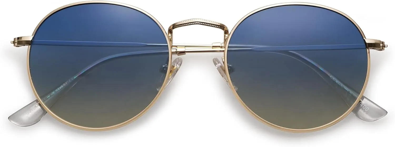 SOJOS Small Round Polarized Sunglasses for Women Men Classic Vintage Retro Shades UV400