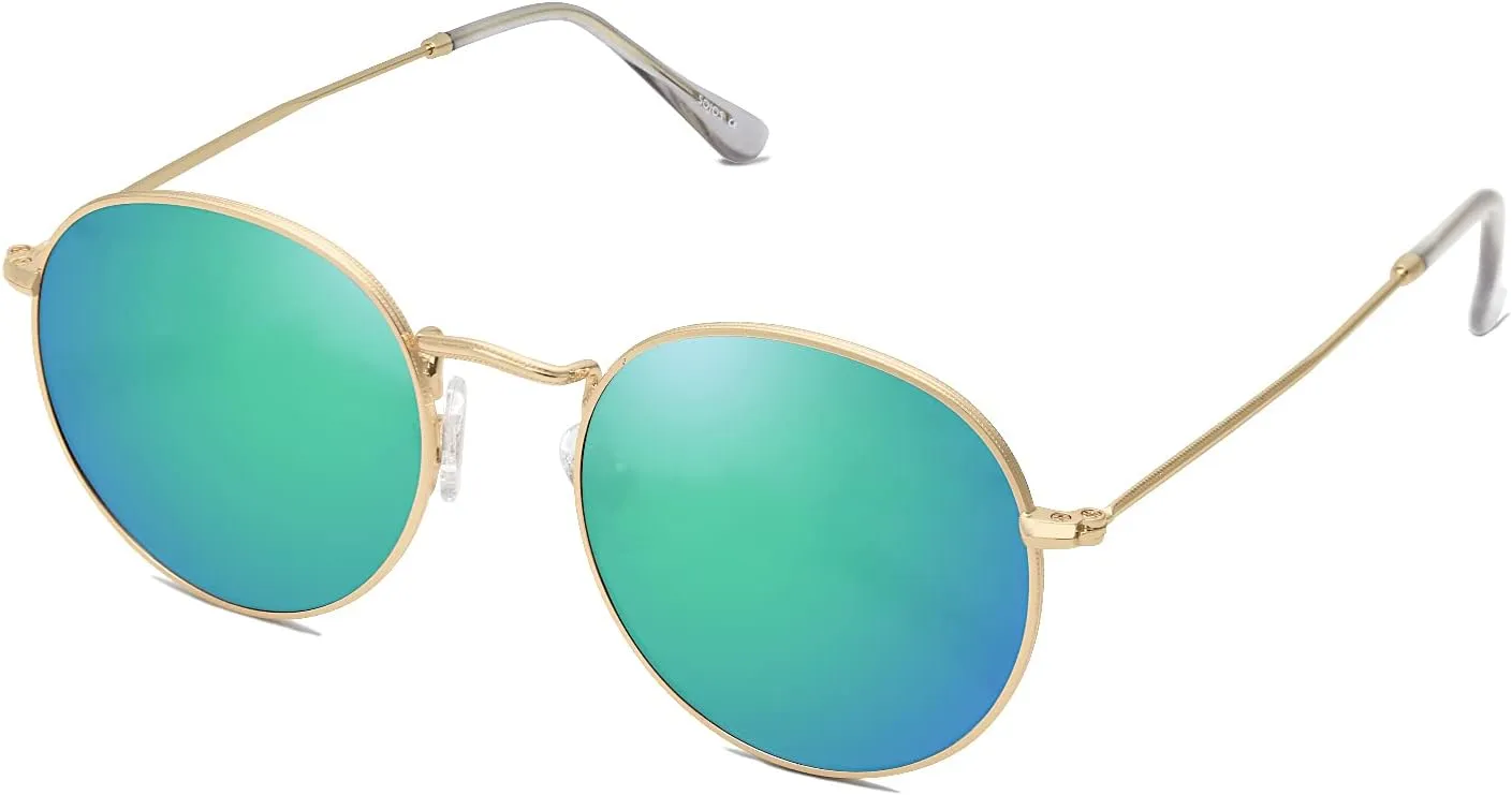 SOJOS Small Round Polarized Sunglasses for Women Men Classic Vintage Retro Shades UV400