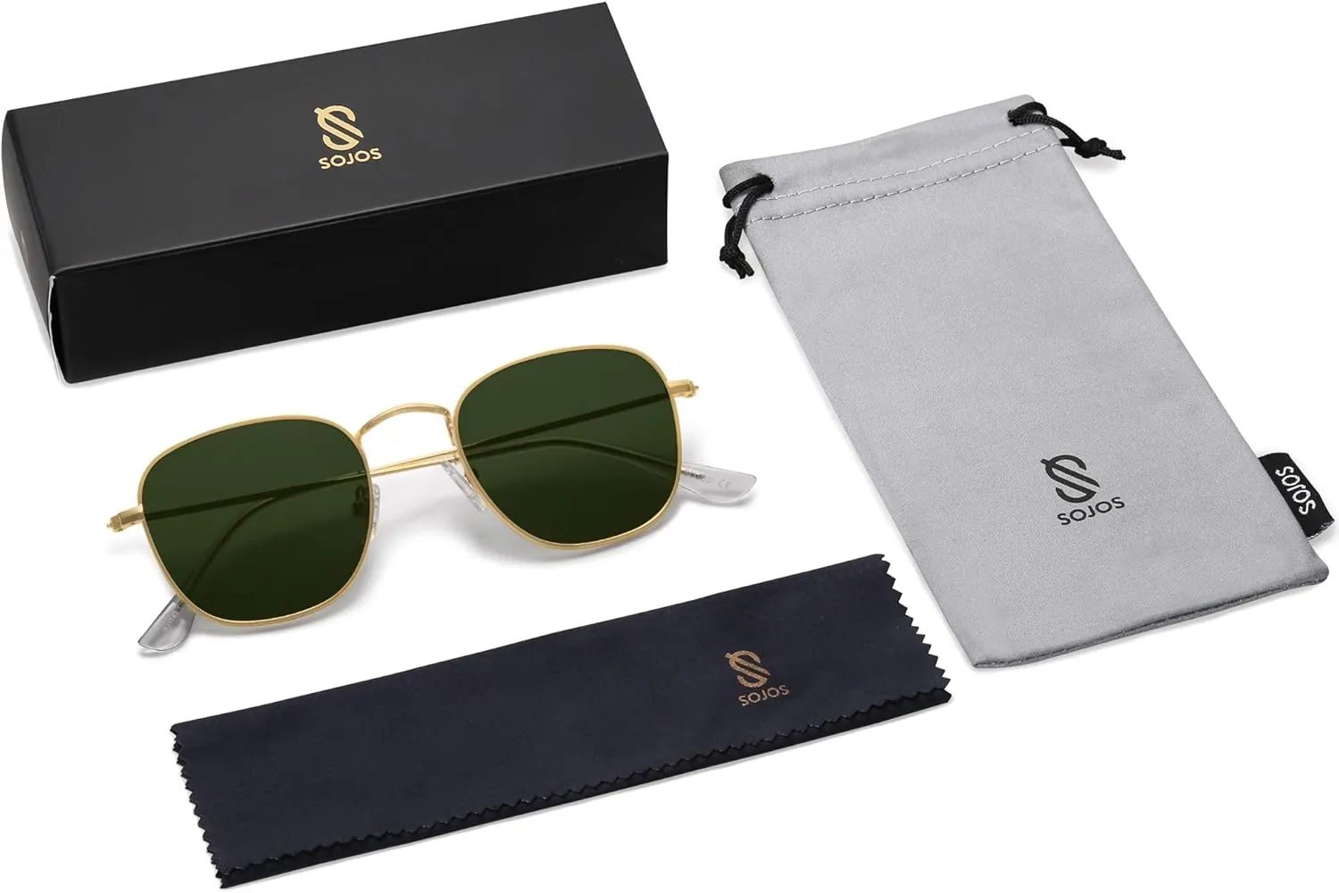 SOJOS Square Polarized Sunglasses for Men Women Classic Vintage Retro Style