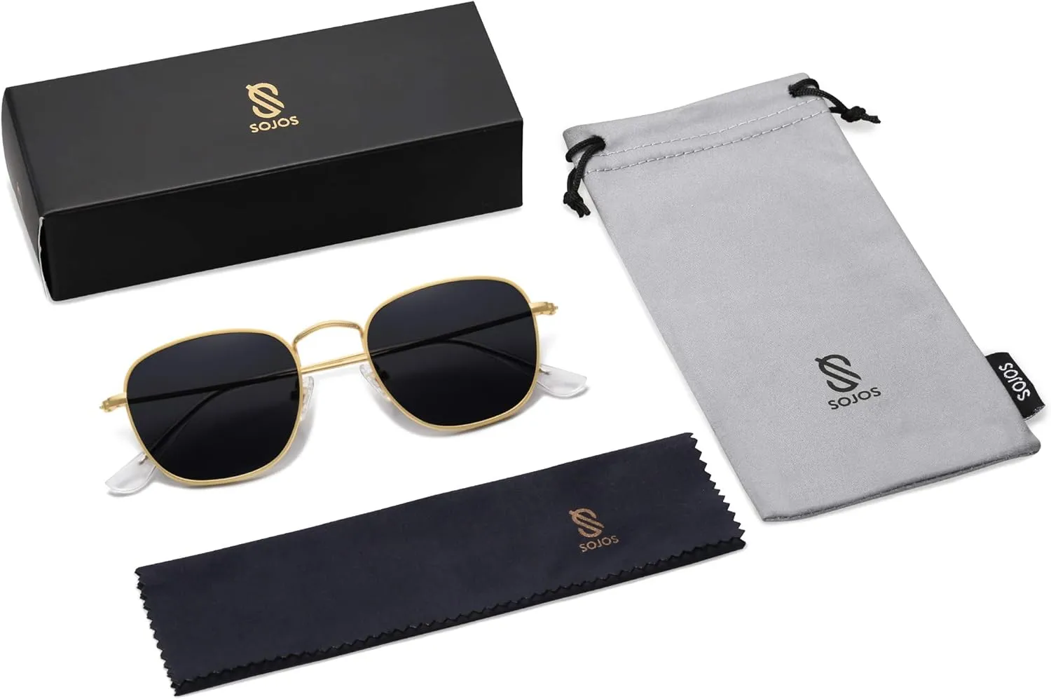 SOJOS Square Polarized Sunglasses for Men Women Classic Vintage Retro Style