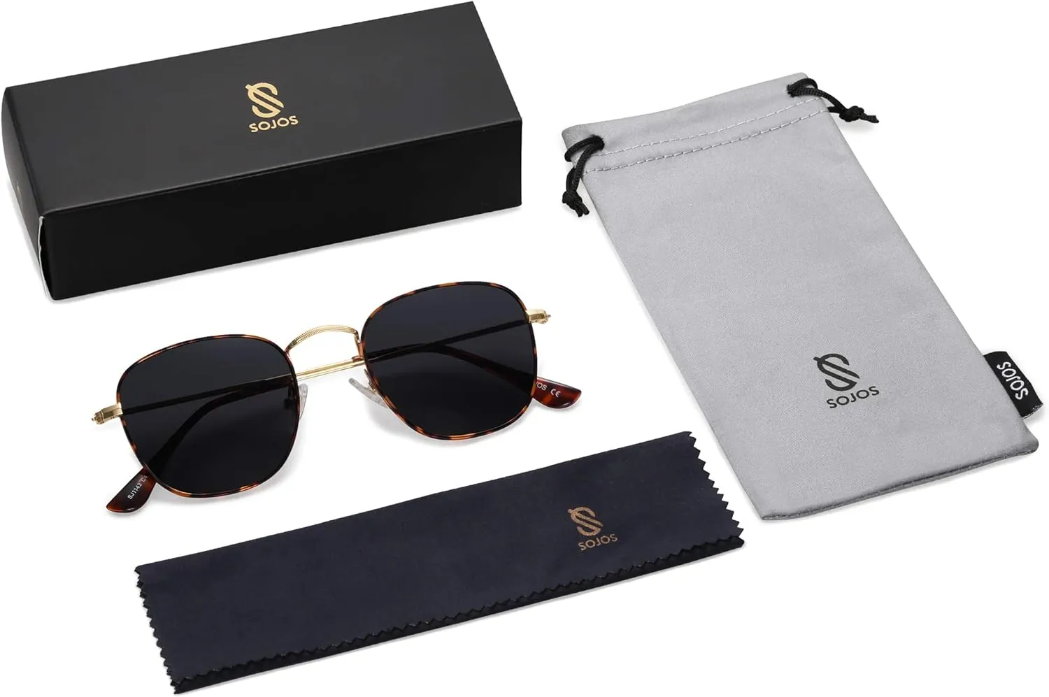 SOJOS Square Polarized Sunglasses for Men Women Classic Vintage Retro Style