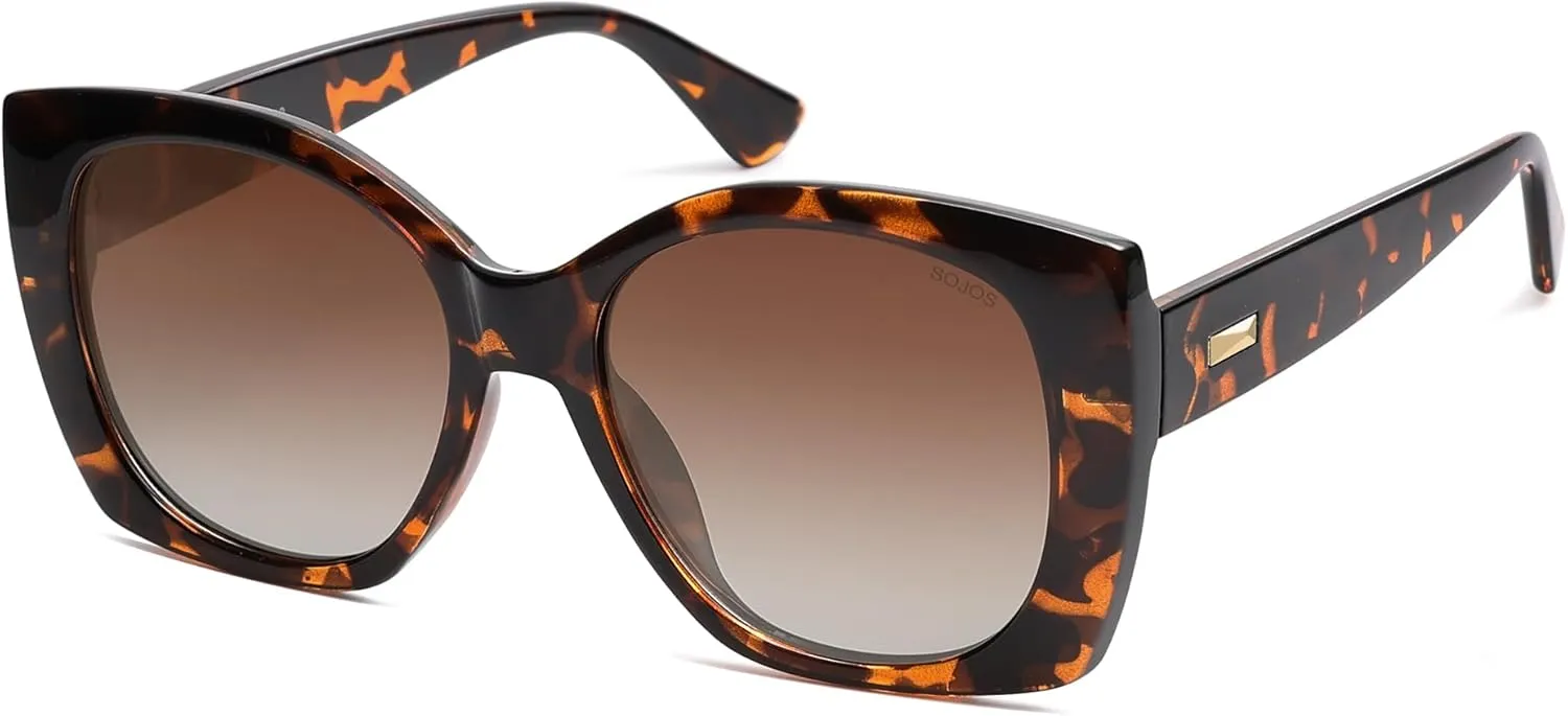 SOJOS Trendy Polarized Round Oversized Sunglasses Womens Square Women Sun Glasses SJ2340