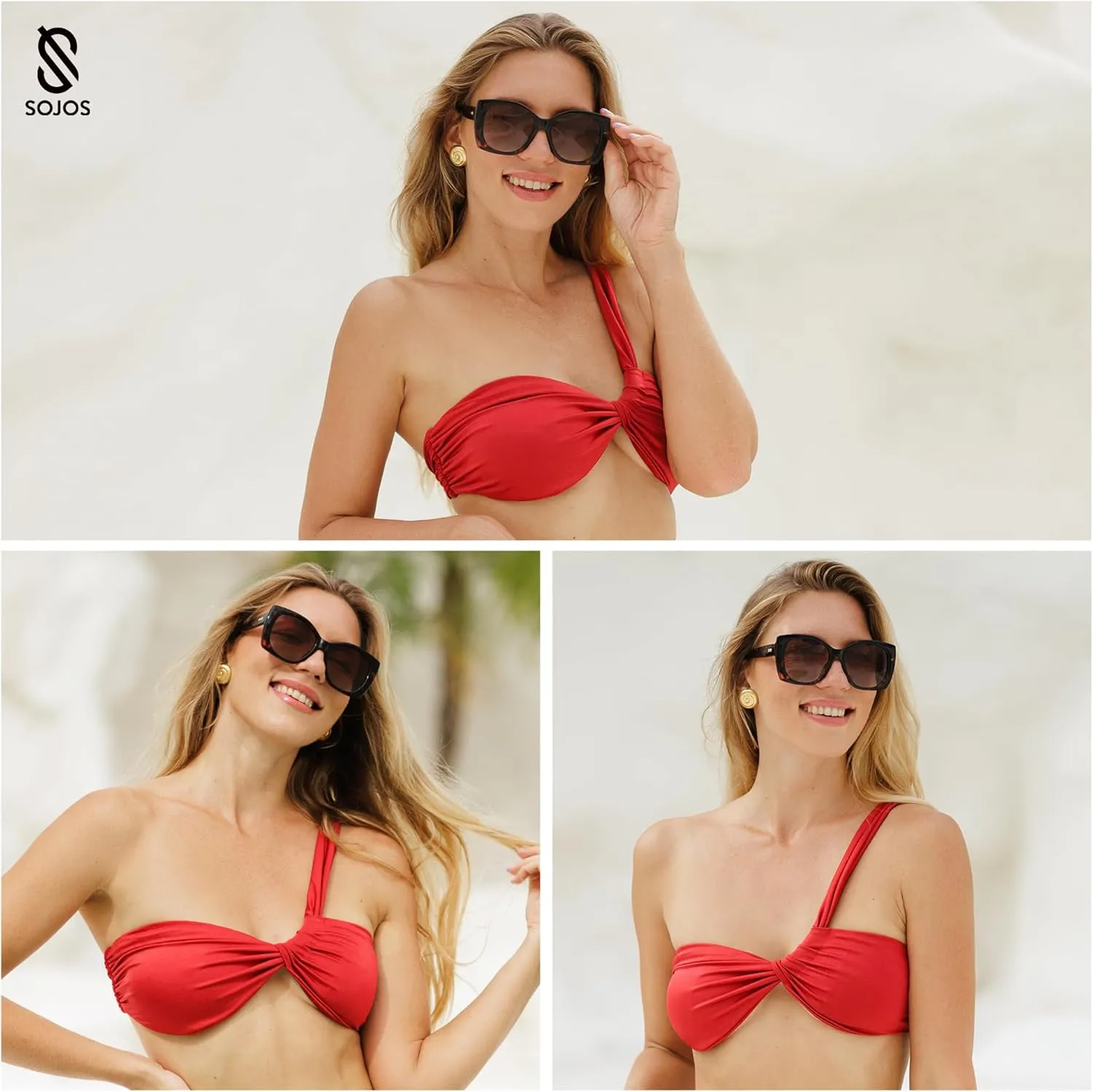 SOJOS Trendy Polarized Round Oversized Sunglasses Womens Square Women Sun Glasses SJ2340