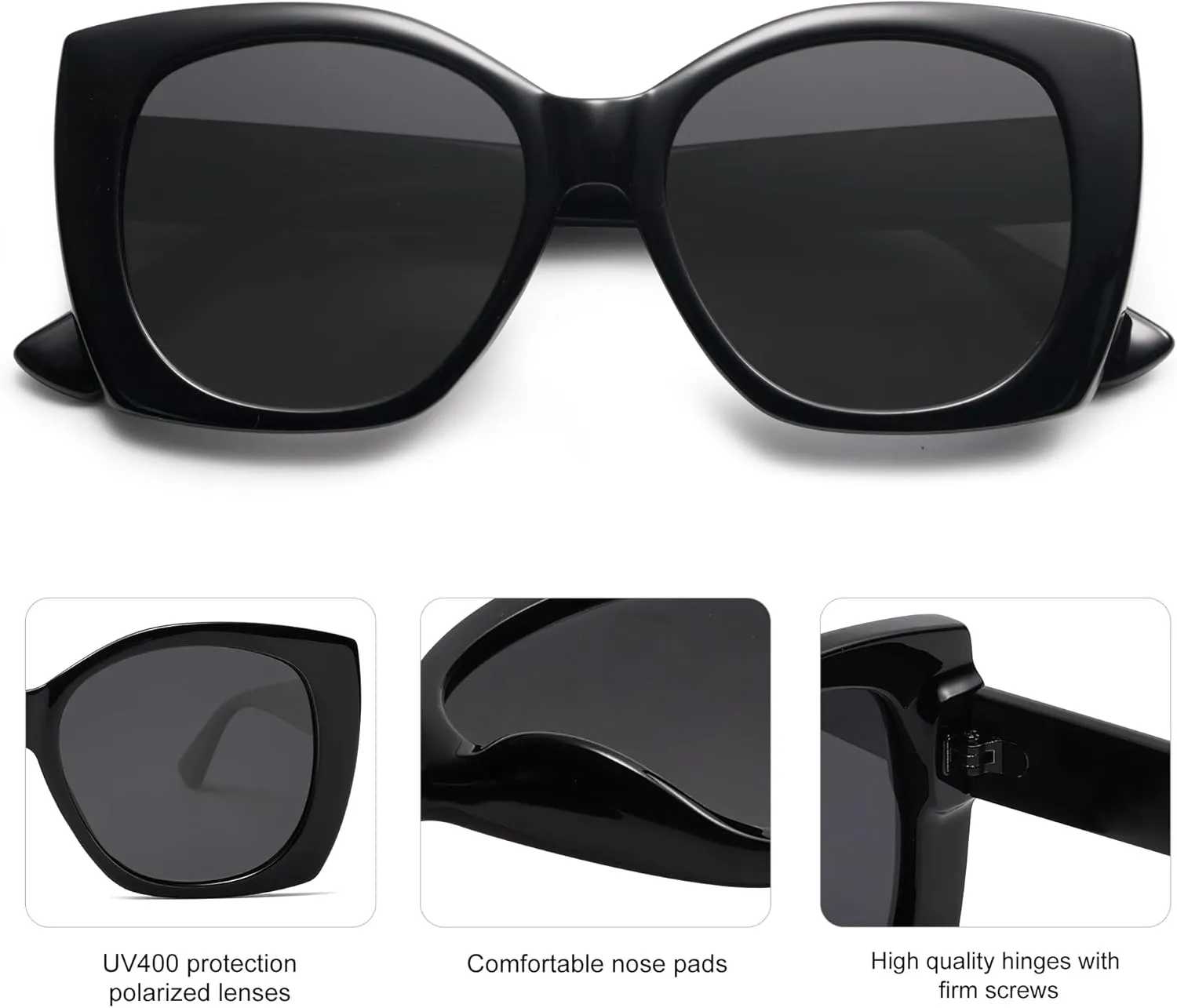 SOJOS Trendy Polarized Round Oversized Sunglasses Womens Square Women Sun Glasses SJ2340