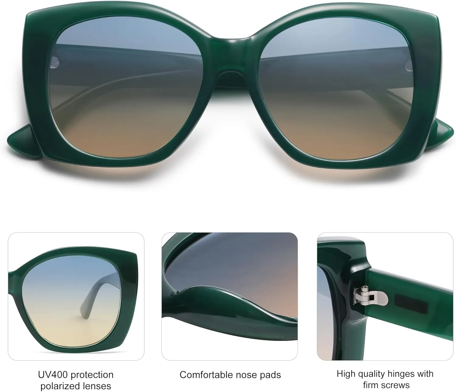 SOJOS Trendy Polarized Round Oversized Sunglasses Womens Square Women Sun Glasses SJ2340