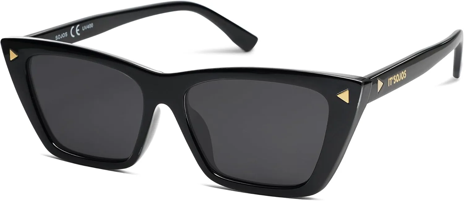 SOJOS Trendy Sunglasses Womens Cute Cat Eye Polarized Square Women Designer Shades SJ2297