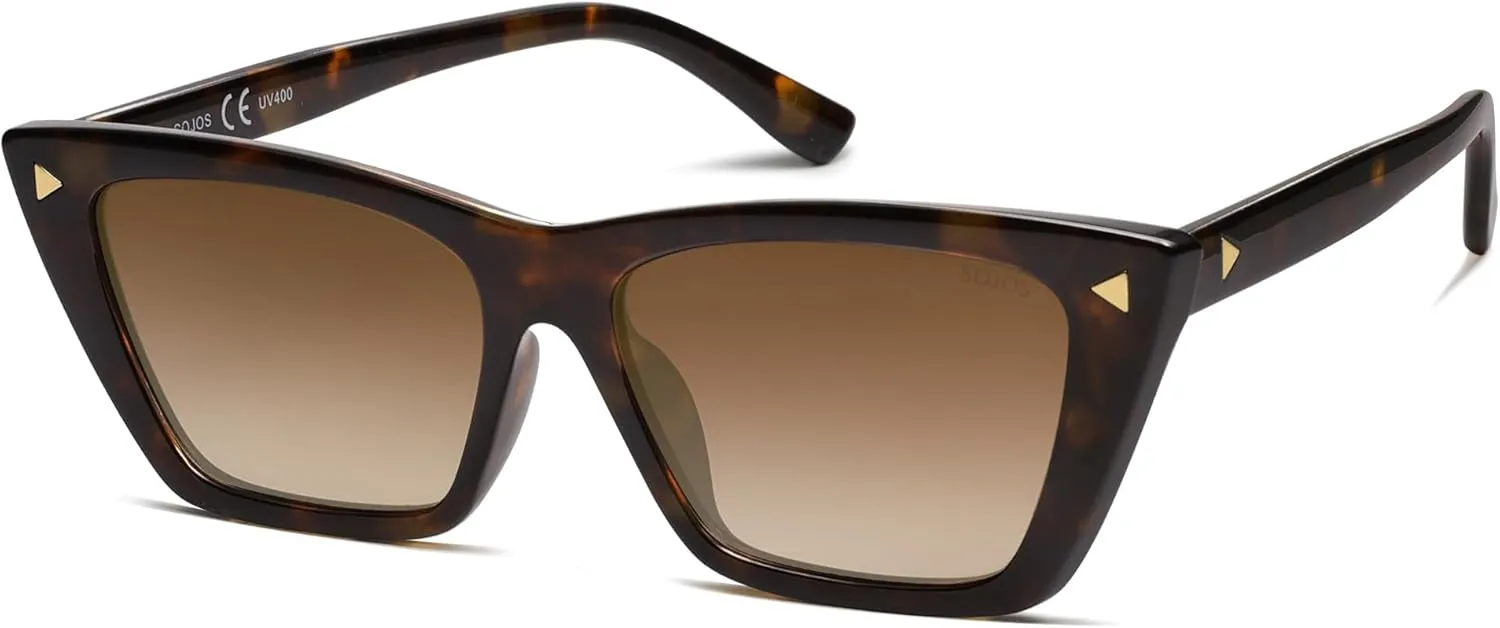 SOJOS Trendy Sunglasses Womens Cute Cat Eye Polarized Square Women Designer Shades SJ2297