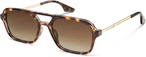 SOJOS Vintage Polarized Aviator Sunglasses for Women Men 70s Retro Flat Narrow Rectangular Womens Glasses SJ2186