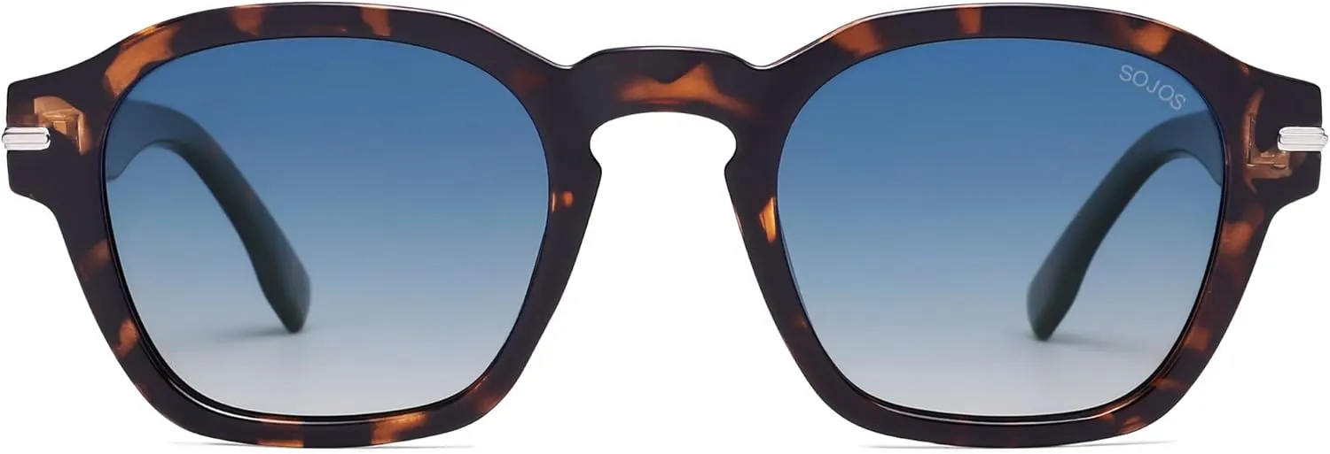 SOJOS Vintage Retro Square Polarized Sunglasses Men Trendy Womens Sun Glasses SJ2382