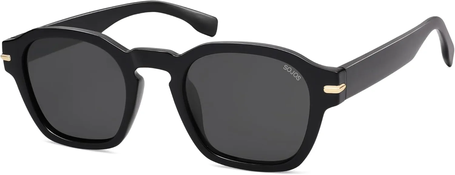 SOJOS Vintage Retro Square Polarized Sunglasses Men Trendy Womens Sun Glasses SJ2382