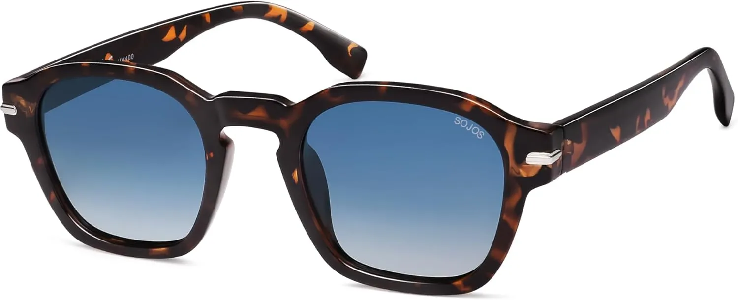 SOJOS Vintage Retro Square Polarized Sunglasses Men Trendy Womens Sun Glasses SJ2382