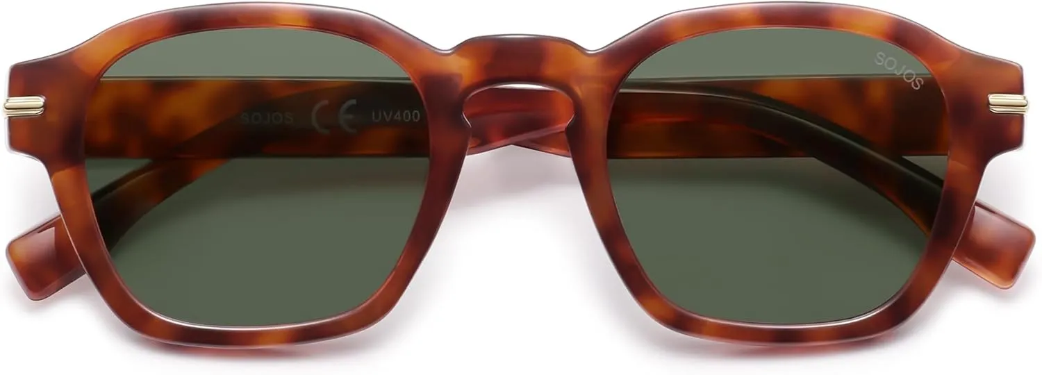 SOJOS Vintage Retro Square Polarized Sunglasses Men Trendy Womens Sun Glasses SJ2382