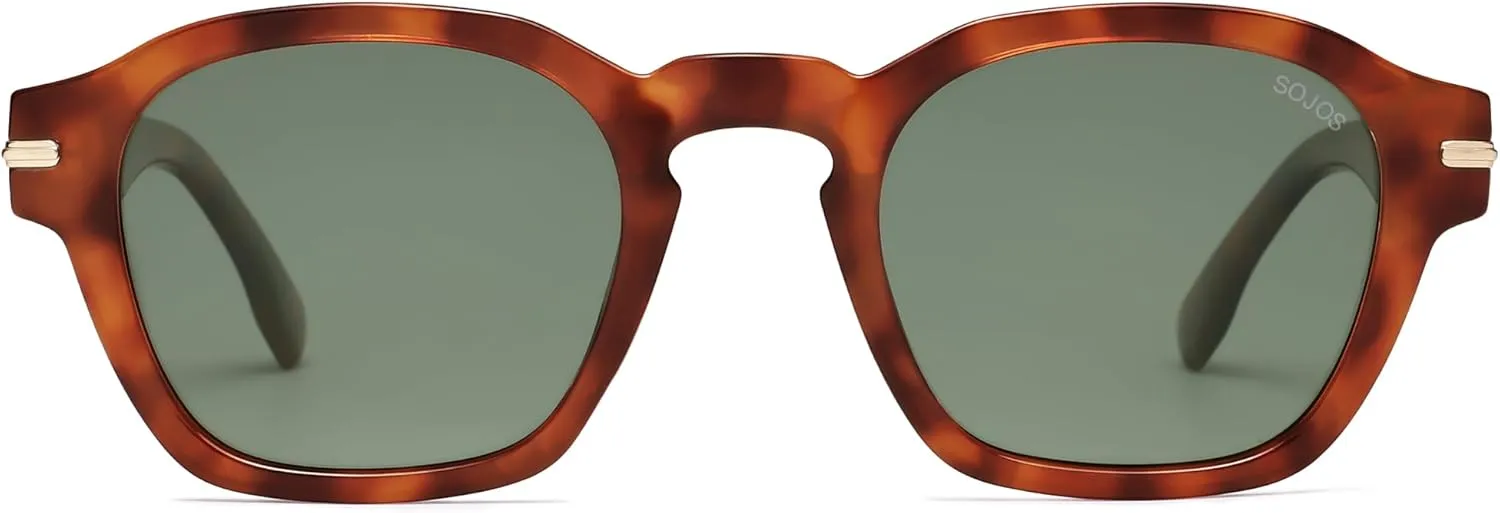 SOJOS Vintage Retro Square Polarized Sunglasses Men Trendy Womens Sun Glasses SJ2382