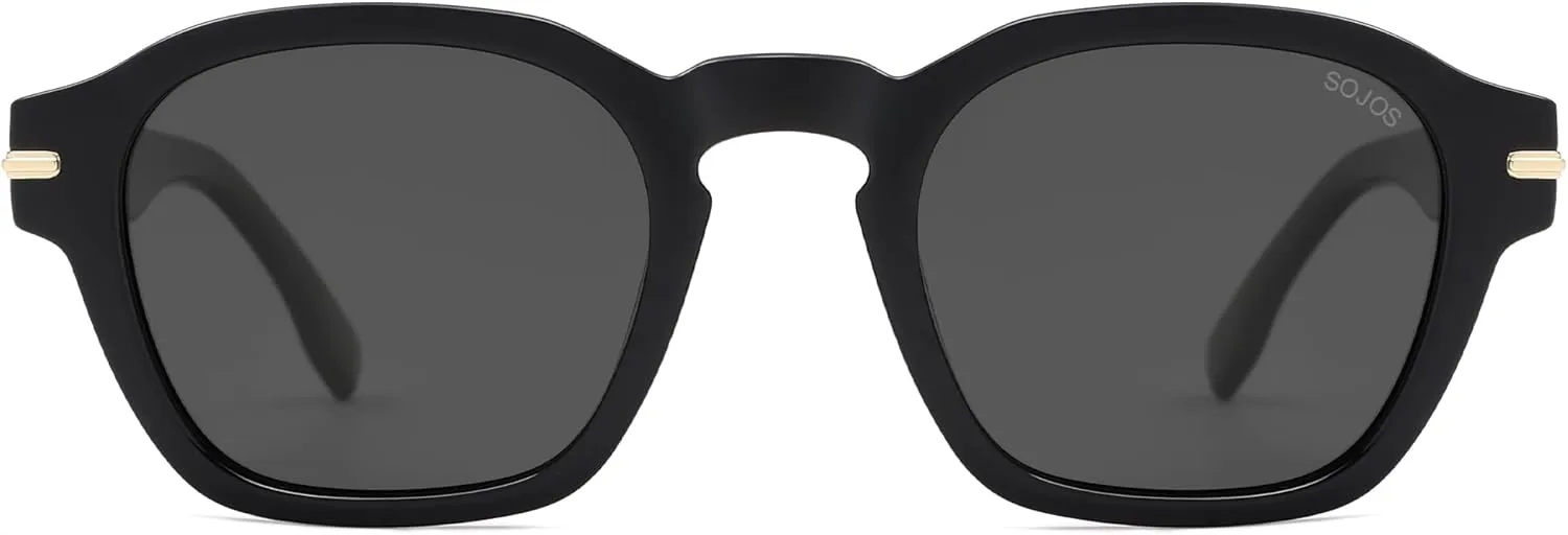 SOJOS Vintage Retro Square Polarized Sunglasses Men Trendy Womens Sun Glasses SJ2382