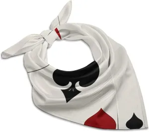 Spades K Poker 18" Square Head Scarf Lightweight Silk Scarf for Women Soft Satin Head Scarves Large Neckerchief Fashion Bandanas Silk Headband Neck Satin Scarfs for Bag Hair Scarves Gift
