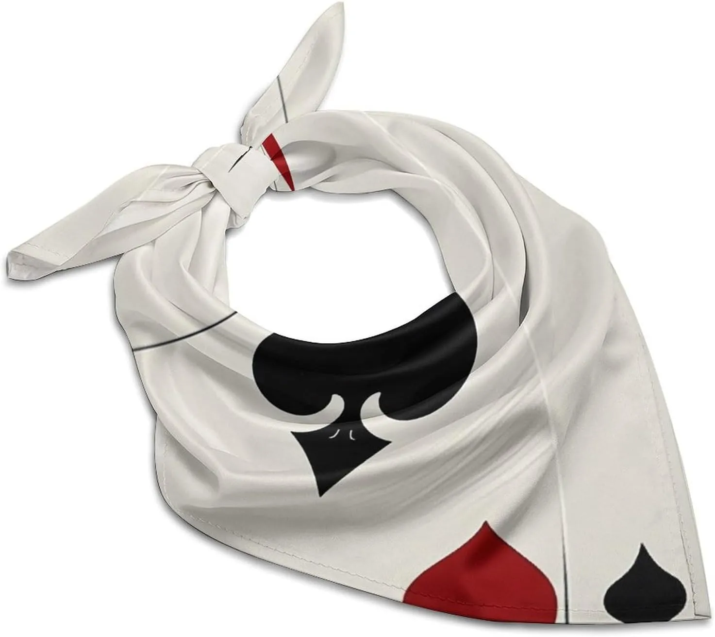 Spades K Poker 18" Square Head Scarf Lightweight Silk Scarf for Women Soft Satin Head Scarves Large Neckerchief Fashion Bandanas Silk Headband Neck Satin Scarfs for Bag Hair Scarves Gift