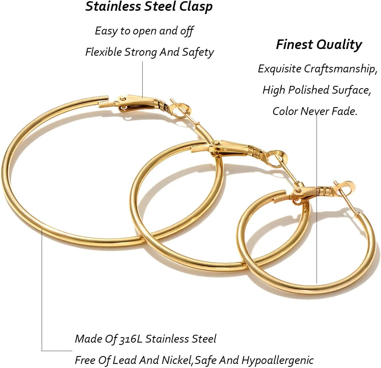 Stainless Steel gold silver Plated Hoop Earrings for Women, Hypoallergenic Hoops Huggie Earrings Cartilage Small CZ Ball Studs Loop Earrings Set