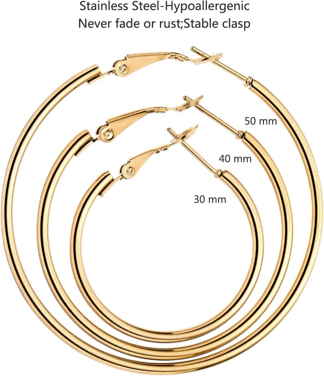 Stainless Steel gold silver Plated Hoop Earrings for Women, Hypoallergenic Hoops Huggie Earrings Cartilage Small CZ Ball Studs Loop Earrings Set